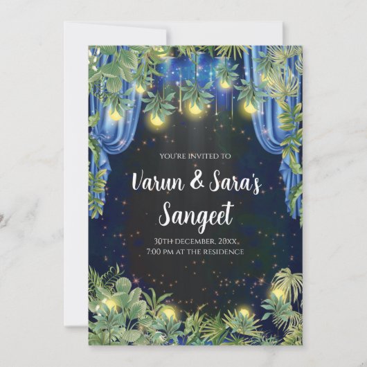 Sangeet uitnodigingen Digital Sangeet nodigt uit (Voorkant)