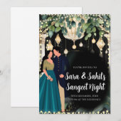 Sangeet uitnodigingen & Digitale Sangeet kaarten (Voorkant / Achterkant)