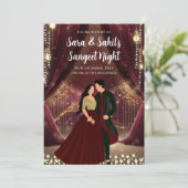 Sangeet uitnodigingen & Digitale Sangeet kaarten (Staand voorkant)