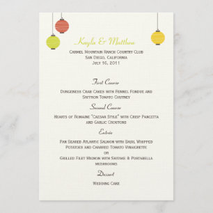 Sangen van de Kaart van het Menu van de Weddenscha