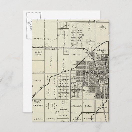 Sanger, Californië Briefkaart (Voorkant / Achterkant)