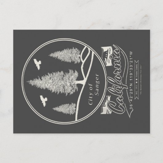 SANGER FRESNO CALIFORNIË BRIEFKAART (Voorkant)