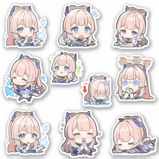 Sangonomiya Kokomi Stickers (Voorkant)