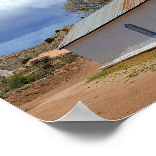 Sangre de Cristo Chapel in Cuartelez, New Mexico Poster (Hoek)