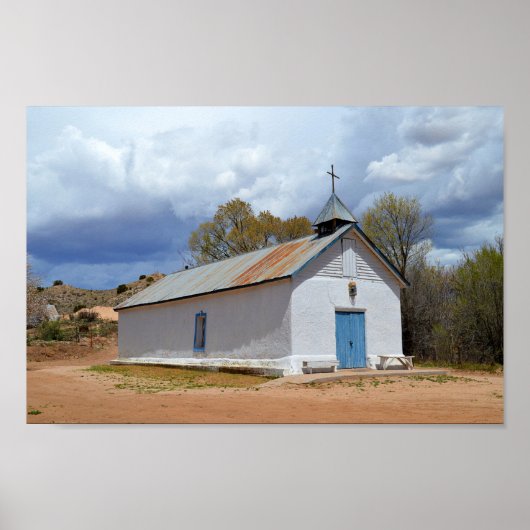 Sangre de Cristo Chapel in Cuartelez, New Mexico Poster (Voorkant)