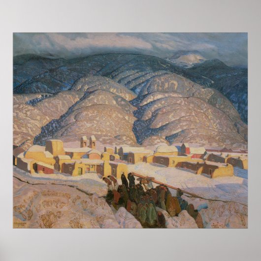 Sangre de Cristo Mountains door Blumenschein Poster (Voorkant)