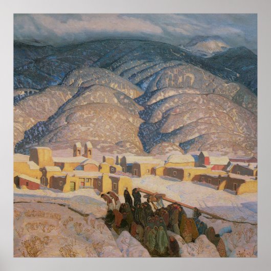 Sangre de Cristo Mountains door Blumenschein Poster (Voorkant)