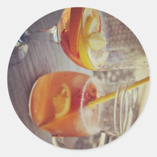 Sangria and Sunshine Ronde Sticker (Voorkant)