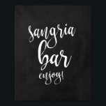 Sangria-balsbord 8 x 10 bruiloft poster<br><div class="desc">Een elegant rand bruiloft bord,  kenmerkt de tekst "de bar van Sangria"in een uitputte manuscriptdoopvont,  voegt de borsteltextuur een spontaan en playful gevoel toe. De achtergrondkleur kan aan uw behoeften en voorkeuren worden aangepast. Neem contact met mij op als u een speciaal verzoek hebt.</div>