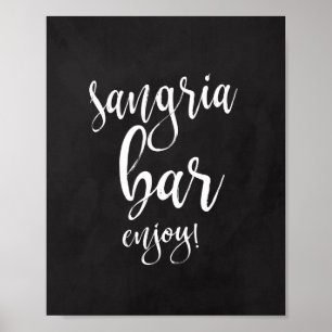Sangria-balsbord 8 x 10 bruiloft poster