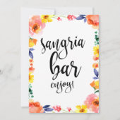 Sangria Bar Betaalbaar Boho Floral Wedding Sign (Voorkant)