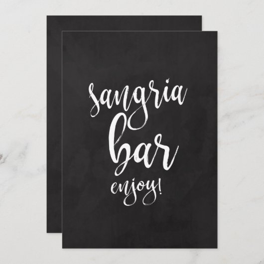 Sangria Bar — Betaalbaar bord voor bruiloft (Voorkant / Achterkant)