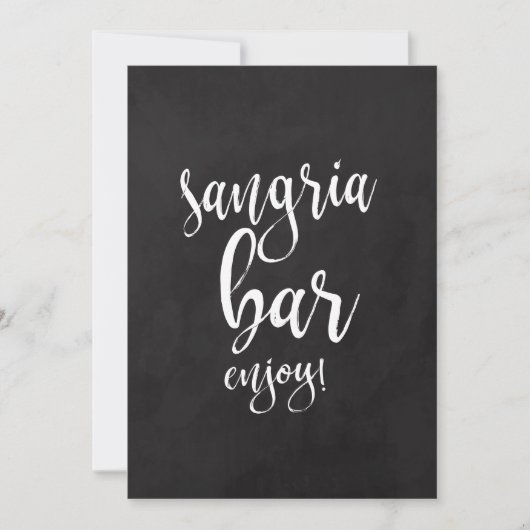 Sangria Bar Betaalbaar Krijtbord Trouw Teken (Voorkant)