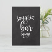 Sangria Bar Betaalbaar Krijtbord Trouw Teken (Staand voorkant)