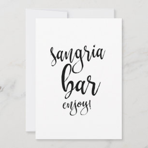 Sangria Bar Betaalbare Calligrafie Huwelijksbord