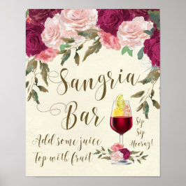 Sangria bar bord poster