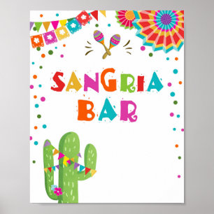 Sangria Bar Dranken Cactus Fiesta Feest Tafelbord Poster