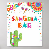 Sangria Bar Drankjes Cactus Fiesta Feest Tafelbord Poster (Voorkant)