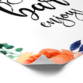 Sangria Bar Floral Waterverf 8x10 Wedding Sign Poster (Hoek)