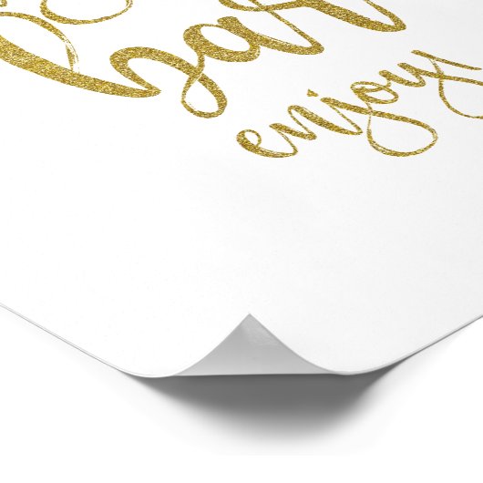 Sangria Bar Gold Glitter 8x10 bruiloft Poster (Hoek)