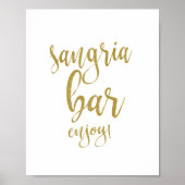 Sangria Bar Gold Glitter 8x10 bruiloft Poster (Voorkant)