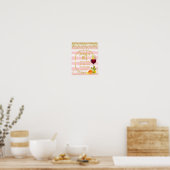 sangria bar sign roze and gold confetti fruit poster (Keuken)