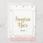 Sangria Bar-teken | Roze en goudVrijgezellenfeest Kaart (Voorkant)