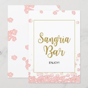Sangria Bar-teken   Roze en goudVrijgezellenfeest Kaart