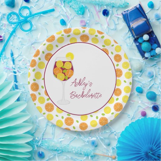 Sangria-bruiloft, vrijgezellenfeest of Vrijgezelle Papieren Bordje (Feest)