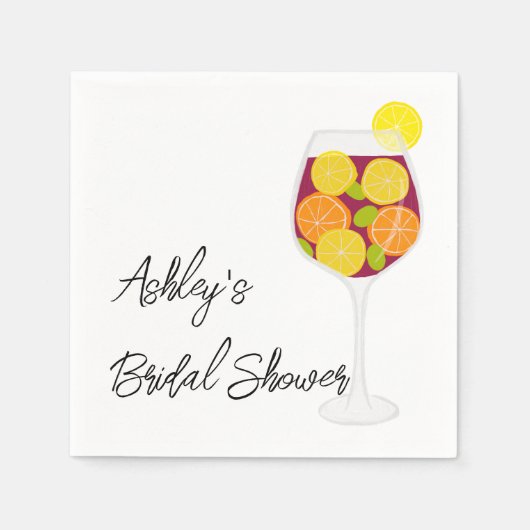 Sangria-bruiloft, vrijgezellenfeest of Vrijgezelle Servet (Voorkant)