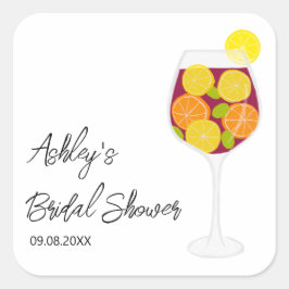 Sangria-bruiloft, vrijgezellenfeest of Vrijgezelle Vierkante Sticker