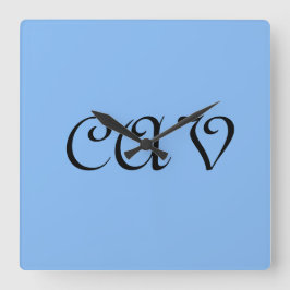 Sangria Cornflower Blue Vierkante Klok