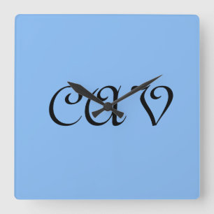Sangria Cornflower Blue Vierkante Klok