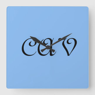 Sangria Cornflower Blue Vierkante Klok