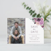 Sangria en Mauve Rozen Foto Bewaar de Datum | Save The Date (Staand voorkant)