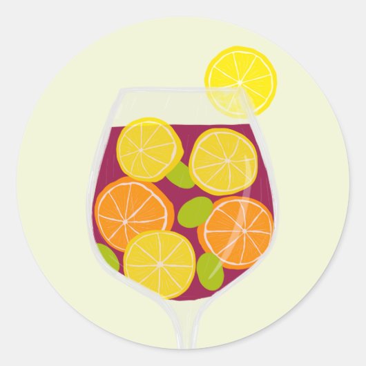 Sangria-feest vrijgezellenfeest of bruidsfeest ronde sticker (Voorkant)