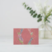 Sangria Floral Leaf Designer Visitekaartje (Staand voorkant)
