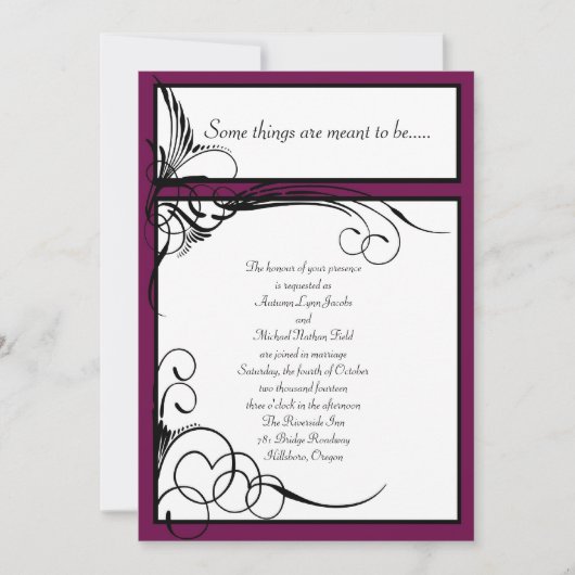 Sangria Floral Wedding Invitations Kaart (Voorkant)