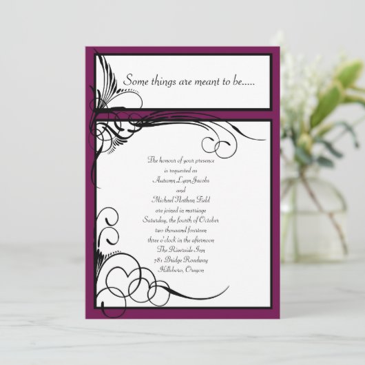 Sangria Floral Wedding Invitations Kaart (Staand voorkant)