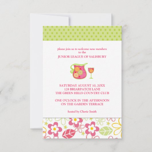 Sangria Garden Party-uitnodigingen Kaart (Voorkant)