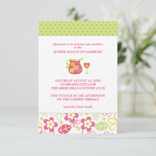 Sangria Garden Party-uitnodigingen Kaart (Staand voorkant)