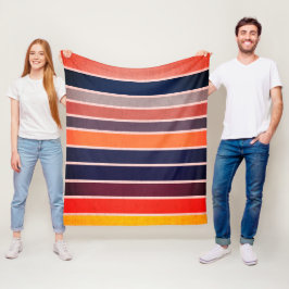Sangria gestreept fleece deken