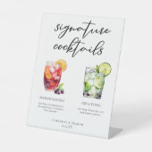 Sangria Gin & Tonic Signature Cocktails Menu Reclamebord Met Voetstuk (Voorkant)