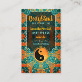 Sangria Gold Sparkle Blauwgroen Sinaasappel Yin Ya Visitekaartje (Achterkant)