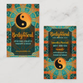 Sangria Gold Sparkle Blauwgroen Sinaasappel Yin Ya Visitekaartje (Voorkant / Achterkant)