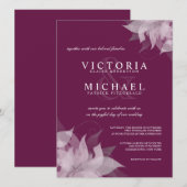 Sangria Grape Floral Wedding Invitations Kaart (Voorkant / Achterkant)