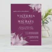 Sangria Grape Floral Wedding Invitations Kaart (Staand voorkant)