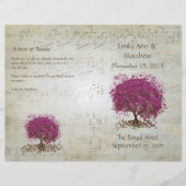 Sangria Heart Leaf Tree Wedding Programs (Voorkant)