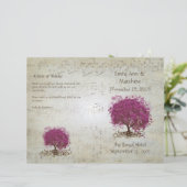 Sangria Heart Leaf Tree Wedding Programs (Staand voorkant)
