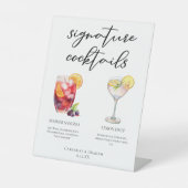 Sangria Lemon Drop Signature Cocktails Menu Reclamebord Met Voetstuk (Voorkant)